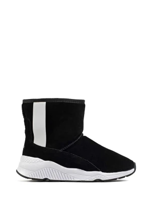 NICEBAY Skórzane botki zimowe "Staff" w kolorze czarno-białym rozmiar: 39