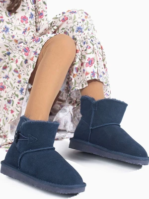 NICEBAY Skórzane botki zimowe "Trent" w kolorze granatowym rozmiar: 32