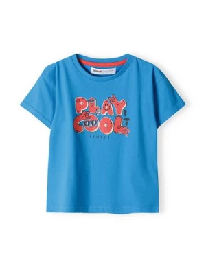 Niebieska bawełniana koszulka chłopięca- Play cool Minoti
