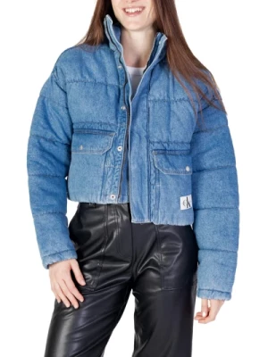 Niebieska Bawełniana Kurtka z Zamkiem Calvin Klein Jeans