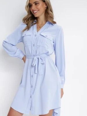 Niebieska Bawełniana Sukienka Koszulowa Aravia unigirl