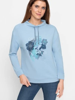 Niebieska bluza damska Cora Jersey z wiskozą - Coast Vibes Olsen