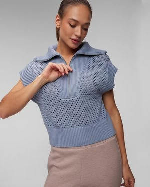 Niebieska Bluza Damska Varley Mila Half Zip Knit
