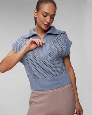 Zdjęcie produktu Niebieska Bluza Damska Varley Mila Half Zip Knit