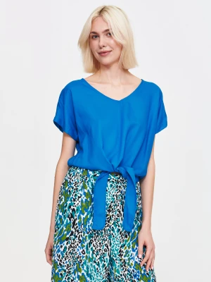 Niebieska bluzka o luźnym kroju Top Secret