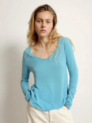 NIEBIESKA BLUZKA Z DŁUGIM RĘKAWEM AMERICAN VINTAGE