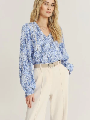 Niebieska bluzka z nadrukiem paisley Greenpoint