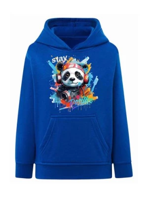 Niebieska chłopięca bluza kangurka z kapturem- Panda TUP TUP