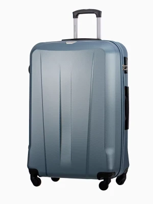 Niebieska duża walizka na czterech kołach Puccini