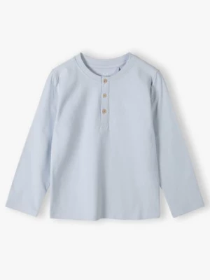 Niebieska dzianinowa bluzka z długim rękawem dla chłopca - Max&Mia Max & Mia by 5.10.15.