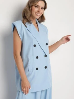 Niebieska Kamizelka Garniturowa z Usztywnionymi Ramionami Ellavessa lily rose