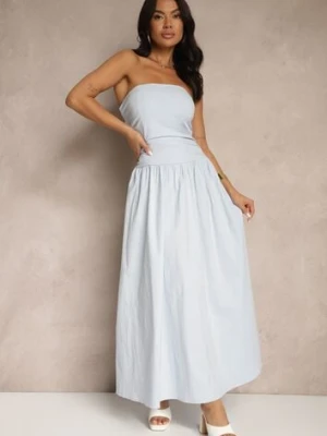 Niebieska Koktajlowa Bawełniana Sukienka Bodycon Filitera retro & icone