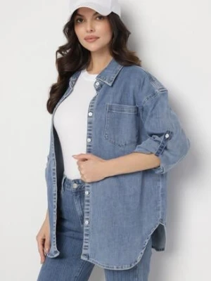 Niebieska Koszula Jeansowa Oversize z Wiskozą Ulathiela hello miss