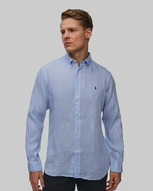 Niebieska Koszula Lniana Męska Polo Ralph Lauren