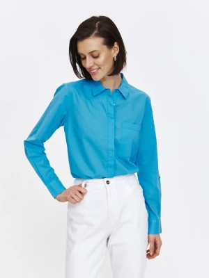Niebieska koszula o prostym kroju Top Secret