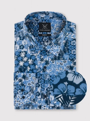 Niebieska koszula w hawajskie wzory Pako Lorente