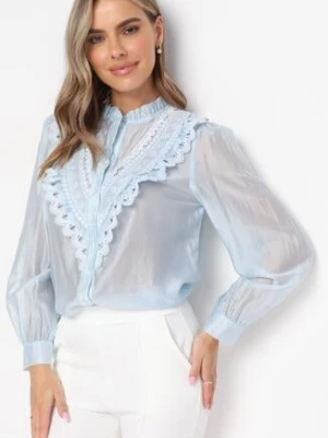 Niebieska Koszula z Koronką Walaa elsa.m by may