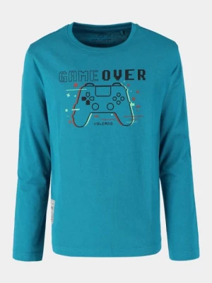 Niebieska koszulka dla chłopca, z motywem gry komputerowe L-GAME JUNIOR Volcano
