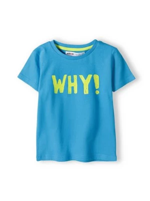 Niebieska koszulka niemowlęca z bawełny- Why! Minoti