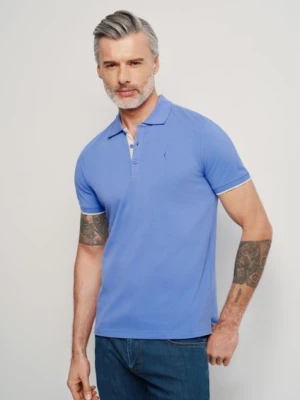 Niebieska koszulka polo męska OCHNIK