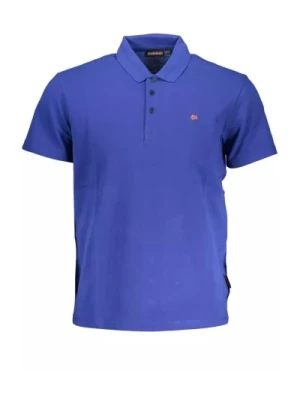 Niebieska Koszulka Polo z Logo Haftem Napapijri