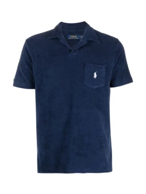 Niebieska Koszulka Polo z Logo Patch Ralph Lauren
