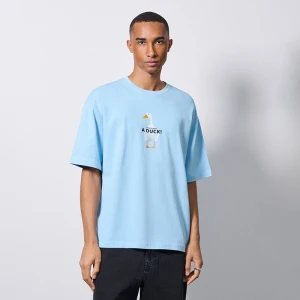 Niebieska koszulka z nadrukiem I don't give a duck House