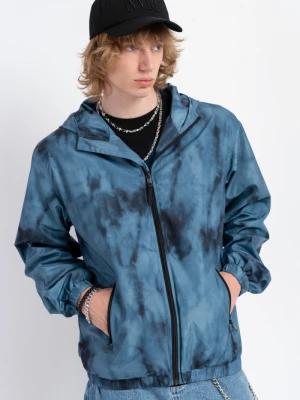 Niebieska kurtka przejściowa z kapturem z efektem cieniowania Reporter