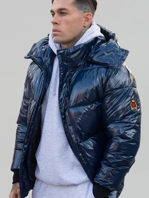 Niebieska męska kurtka puffer SikSilk