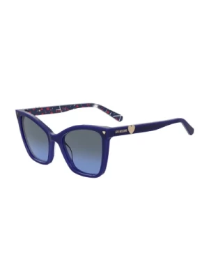 Niebieska Oprawka Stylowe Okulary Przeciwsłoneczne Love Moschino