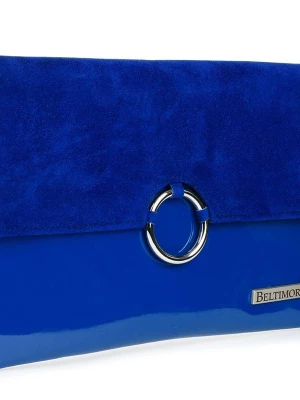 Niebieska oryginalna damska torebka kopertówka na pasku usztywniana niebieski Merg