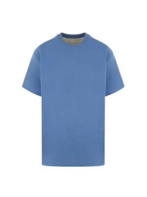 Niebieska Oversizeowa Bawełniana Koszulka z Okrągłym Dekoltem Bottega Veneta