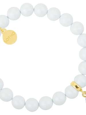 Niebieska pastelowa bransoletka perły SWAROVSKI® ELEMENTS z kryształem Rivoli SOTHO