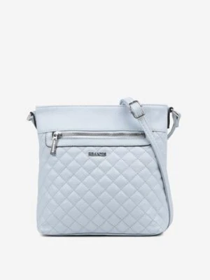 Niebieska Pikowana Torebka Listonoszka z Suwakiem Silendrea francis