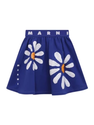 Niebieska Spódnica Maxi z Kwiatowym Wzorem Marni
