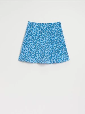 Niebieska spódnica mini w kwiaty House