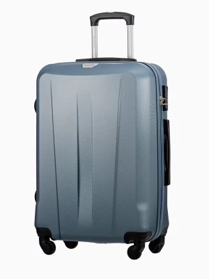 Niebieska średnia walizka na czterech kołach Puccini