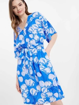Niebieska sukienka damska mini w kwiaty Greenpoint