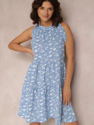 Niebieska Sukienka Nauticiane r&f fashion