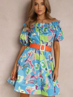 Niebieska Sukienka Satynowa Aikythia elsa.m by may