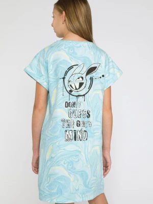 Niebieska sukienka tie dye DON’T GUESS THE GIRL’S MIND Reporter