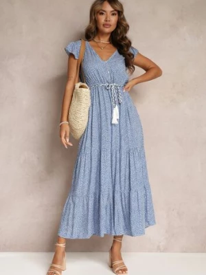 Niebieska Sukienka Tudielle r&f fashion