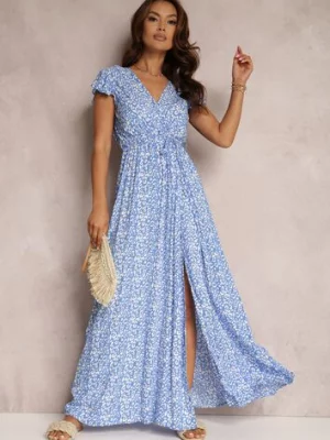 Niebieska Sukienka z Wiskozy Appamene