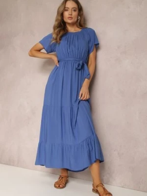 Niebieska Sukienka z Wiskozy Phoebiolea j&x