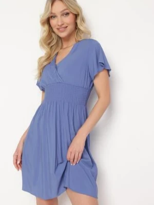 Niebieska Sukienka z Wiskozy Saede cflo