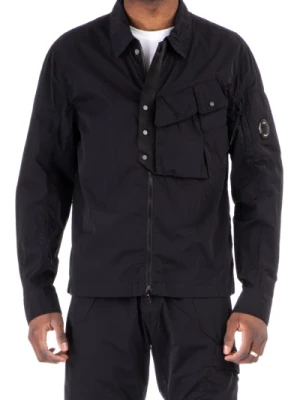 Niebieska Superlekka Nylonowa Kurtka Overshirt C.p. Company