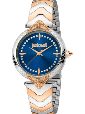 Niebieska tarcza stalowy zegarek damski Just Cavalli