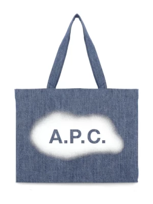 Niebieska Torba na Zakupy z Logo A.p.c.