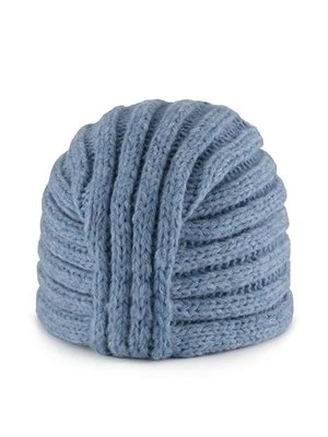 Niebieska wełniano-bawełniana czapka damska turban Olsen
