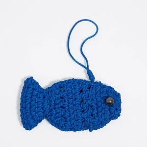 Charms torebka dzianina szydełkowa ryba niebieski BIMBA Y LOLA